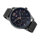 Buy Shop Tommy Hilfiger Damon Quartz Black Dial Black Mesh Bracelet Watch for Men - 1791420 USA Online