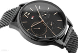 Buy Shop Tommy Hilfiger Damon Quartz Black Dial Black Mesh Bracelet Watch for Men - 1791420 USA Online
