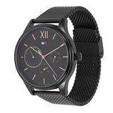 Buy Shop Tommy Hilfiger Damon Quartz Black Dial Black Mesh Bracelet Watch for Men - 1791420 USA Online