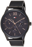 Buy Shop Tommy Hilfiger Damon Quartz Black Dial Black Mesh Bracelet Watch for Men - 1791420 USA Online