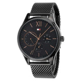 Buy Shop Tommy Hilfiger Damon Quartz Black Dial Black Mesh Bracelet Watch for Men - 1791420 USA Online