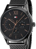 Buy Shop Tommy Hilfiger Damon Quartz Black Dial Black Mesh Bracelet Watch for Men - 1791420 USA Online