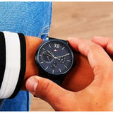 Buy Shop Tommy Hilfiger Damon Quartz Blue Dial Blue Mesh Bracelet Watch for Men - 1791421 USA Online