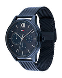 Buy Shop Tommy Hilfiger Damon Quartz Blue Dial Blue Mesh Bracelet Watch for Men - 1791421 USA Online