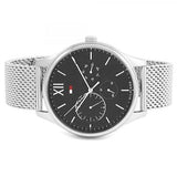 Buy Shop Tommy Hilfiger Damon Quartz Chronograph Black Dial Silver Mesh Bracelet Watch for Men - 1791415 USA Online