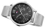 Buy Shop Tommy Hilfiger Damon Quartz Chronograph Black Dial Silver Mesh Bracelet Watch for Men - 1791415 USA Online