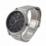 Buy Shop Tommy Hilfiger Damon Quartz Chronograph Black Dial Silver Mesh Bracelet Watch for Men - 1791415 USA Online