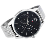 Buy Shop Tommy Hilfiger Damon Quartz Chronograph Black Dial Silver Mesh Bracelet Watch for Men - 1791415 USA Online