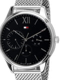 Buy Shop Tommy Hilfiger Damon Quartz Chronograph Black Dial Silver Mesh Bracelet Watch for Men - 1791415 USA Online