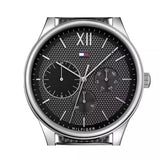 Buy Shop Tommy Hilfiger Damon Quartz Chronograph Black Dial Silver Mesh Bracelet Watch for Men - 1791415 USA Online