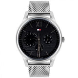 Buy Shop Tommy Hilfiger Damon Quartz Chronograph Black Dial Silver Mesh Bracelet Watch for Men - 1791415 USA Online