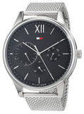 Buy Shop Tommy Hilfiger Damon Quartz Chronograph Black Dial Silver Mesh Bracelet Watch for Men - 1791415 USA Online