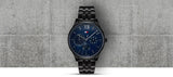 Buy Shop Tommy Hilfiger Damon Quartz Chronograph Blue Dial Black Steel Strap Watch for Men - 1791454 USA Online