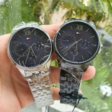 Buy Shop Tommy Hilfiger Damon Quartz Chronograph Blue Dial Black Steel Strap Watch for Men - 1791454 USA Online