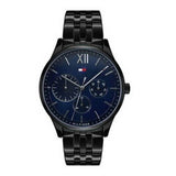 Buy Shop Tommy Hilfiger Damon Quartz Chronograph Blue Dial Black Steel Strap Watch for Men - 1791454 USA Online
