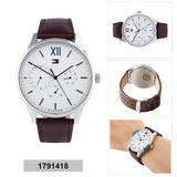 Buy Shop Tommy Hilfiger Damon Quartz White Dial Brown Leather Strap Watch for Men - 1791418 USA Online