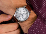 Buy Shop Tommy Hilfiger Damon Quartz White Dial Brown Leather Strap Watch for Men - 1791418 USA Online