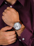 Buy Shop Tommy Hilfiger Damon Quartz White Dial Brown Leather Strap Watch for Men - 1791418 USA Online