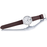 Buy Shop Tommy Hilfiger Damon Quartz White Dial Brown Leather Strap Watch for Men - 1791418 USA Online