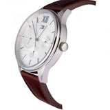 Buy Shop Tommy Hilfiger Damon Quartz White Dial Brown Leather Strap Watch for Men - 1791418 USA Online