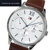 Buy Shop Tommy Hilfiger Damon Quartz White Dial Brown Leather Strap Watch for Men - 1791418 USA Online