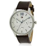 Buy Shop Tommy Hilfiger Damon Quartz White Dial Brown Leather Strap Watch for Men - 1791418 USA Online