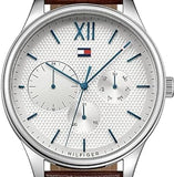 Buy Shop Tommy Hilfiger Damon Quartz White Dial Brown Leather Strap Watch for Men - 1791418 USA Online