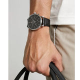 Buy Shop Tommy Hilfiger Daniel Black Dial Black Leather Strap Watch for Men - 1710381 USA Online