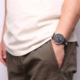 Buy Shop Tommy Hilfiger Daniel Black Dial Black Leather Strap Watch for Men - 1710381 USA Online