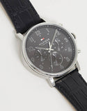 Buy Shop Tommy Hilfiger Daniel Black Dial Black Leather Strap Watch for Men - 1710381 USA Online