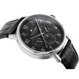 Buy Shop Tommy Hilfiger Daniel Black Dial Black Leather Strap Watch for Men - 1710381 USA Online
