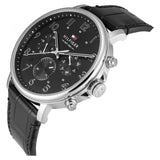 Buy Shop Tommy Hilfiger Daniel Black Dial Black Leather Strap Watch for Men - 1710381 USA Online