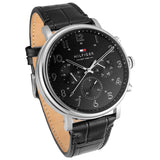 Buy Shop Tommy Hilfiger Daniel Black Dial Black Leather Strap Watch for Men - 1710381 USA Online