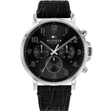 Buy Shop Tommy Hilfiger Daniel Black Dial Black Leather Strap Watch for Men - 1710381 USA Online