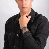 Buy Shop Tommy Hilfiger Daniel Black Dial Black Leather Strap Watch for Men - 1710417 USA Online