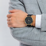 Buy Shop Tommy Hilfiger Daniel Black Dial Black Leather Strap Watch for Men - 1710417 USA Online