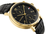 Buy Shop Tommy Hilfiger Daniel Black Dial Black Leather Strap Watch for Men - 1710417 USA Online