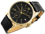 Buy Shop Tommy Hilfiger Daniel Black Dial Black Leather Strap Watch for Men - 1710417 USA Online