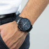 Buy Shop Tommy Hilfiger Daniel Black Dial Black Steel Strap Watch for Men - 1710383 USA Online
