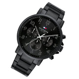 Buy Shop Tommy Hilfiger Daniel Black Dial Black Steel Strap Watch for Men - 1710383 USA Online