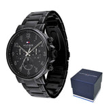 Buy Shop Tommy Hilfiger Daniel Black Dial Black Steel Strap Watch for Men - 1710383 USA Online
