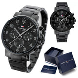 Buy Shop Tommy Hilfiger Daniel Black Dial Black Steel Strap Watch for Men - 1710383 USA Online