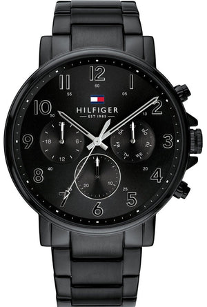 Buy Shop Tommy Hilfiger Daniel Black Dial Black Steel Strap Watch for Men - 1710383 USA Online