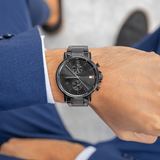Buy Shop Tommy Hilfiger Daniel Black Dial Black Steel Strap Watch for Men - 1710414 USA Online