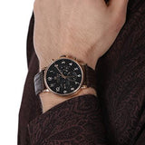 Buy Shop Tommy Hilfiger Daniel Black Dial Brown Leather Strap Watch for Men - 1710379 USA Online