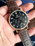 Buy Shop Tommy Hilfiger Daniel Black Dial Brown Leather Strap Watch for Men - 1710379 USA Online