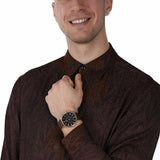 Buy Shop Tommy Hilfiger Daniel Black Dial Brown Leather Strap Watch for Men - 1710379 USA Online