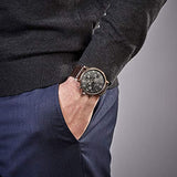Buy Shop Tommy Hilfiger Daniel Black Dial Brown Leather Strap Watch for Men - 1710379 USA Online