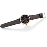Buy Shop Tommy Hilfiger Daniel Black Dial Brown Leather Strap Watch for Men - 1710379 USA Online