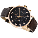 Buy Shop Tommy Hilfiger Daniel Black Dial Brown Leather Strap Watch for Men - 1710379 USA Online